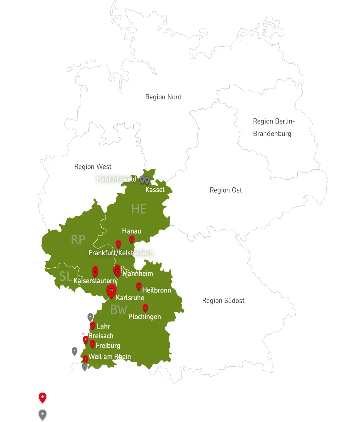REMEX Südwest: Verwaltung, Betriebsstätten und Zwischenlager